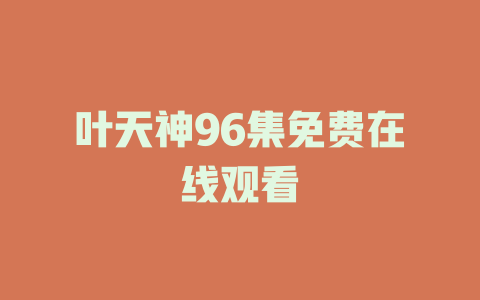 叶天神96集免费在线观看