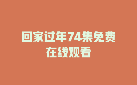 回家过年74集免费在线观看