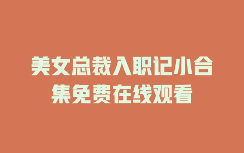 美女总裁入职记小合集免费在线观看