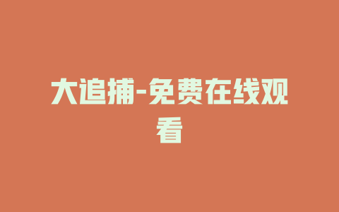 大追捕-免费在线观看