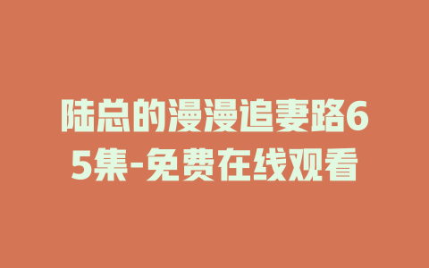 陆总的漫漫追妻路65集-免费在线观看