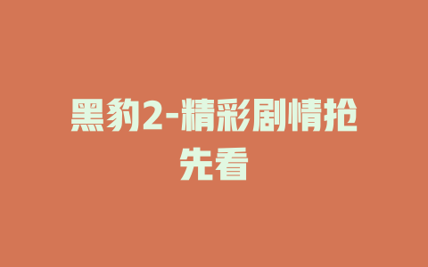 黑豹2-精彩剧情抢先看