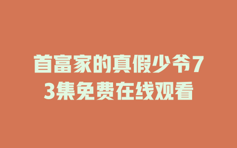 首富家的真假少爷73集免费在线观看