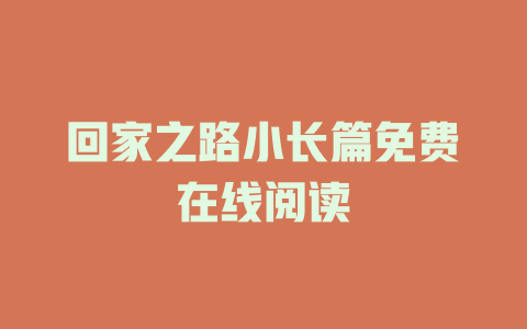 回家之路小长篇免费在线阅读