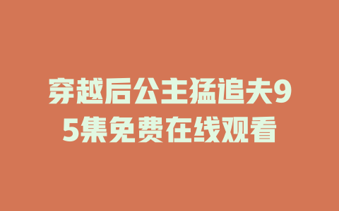 穿越后公主猛追夫95集免费在线观看