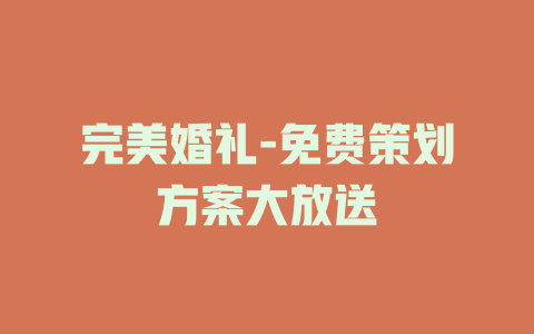 完美婚礼-免费策划方案大放送