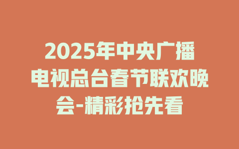 2025年中央广播电视总台春节联欢晚会-精彩抢先看