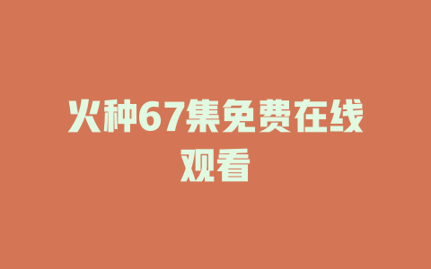 火种67集免费在线观看
