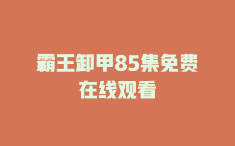 霸王卸甲85集免费在线观看