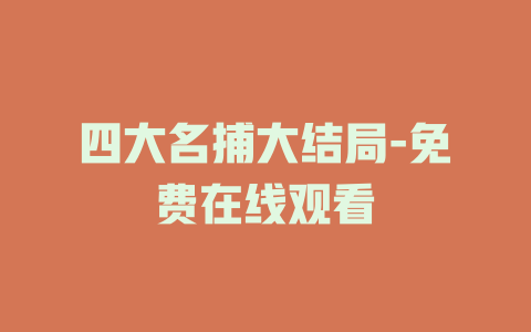 四大名捕大结局-免费在线观看