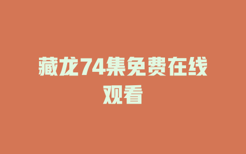 藏龙74集免费在线观看