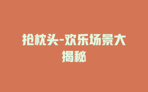 抢枕头-欢乐场景大揭秘
