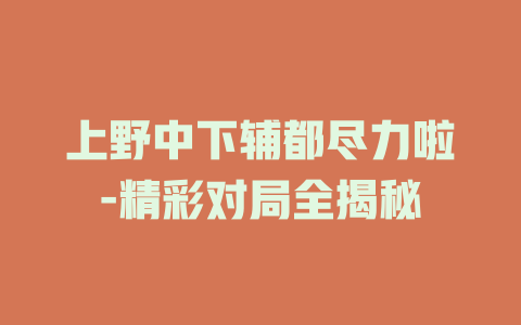 上野中下辅都尽力啦-综艺在线观看