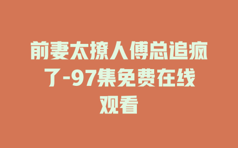 前妻太撩人傅总追疯了-97集免费在线观看