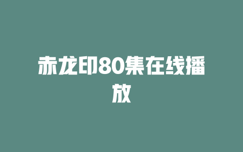 赤龙印80集在线播放