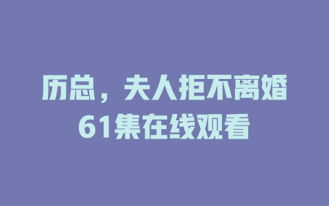 历总，夫人拒不离婚61集在线观看