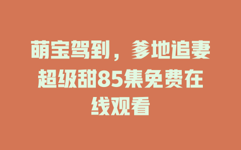 萌宝驾到，爹地追妻超级甜85集免费在线观看