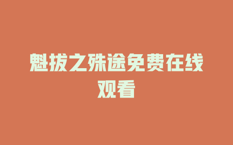 魁拔之殊途免费在线观看
