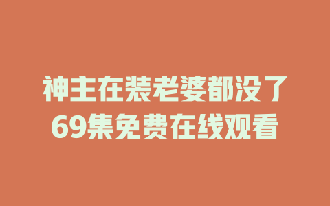 神主在装老婆都没了69集免费在线观看