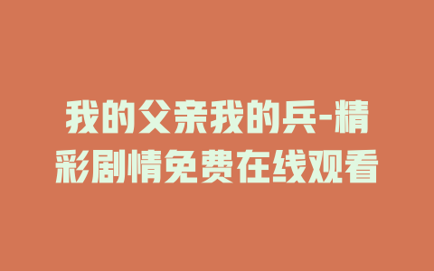 我的父亲我的兵-精彩剧情免费在线观看