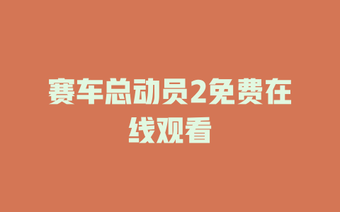 赛车总动员2免费在线观看