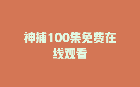 神捕100集免费在线观看