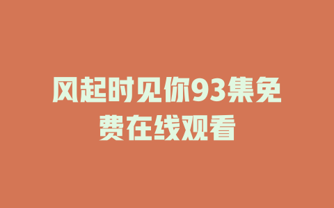 风起时见你93集免费在线观看