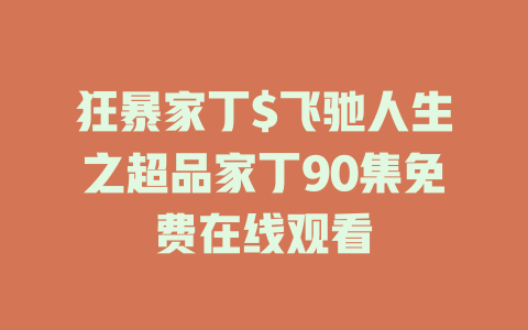 狂暴家丁$飞驰人生之超品家丁90集免费在线观看