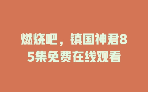 燃烧吧，镇国神君85集免费在线观看