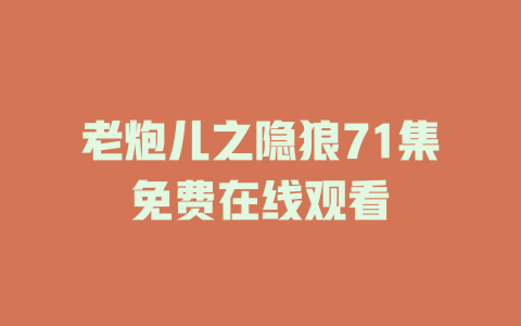 老炮儿之隐狼71集免费在线观看