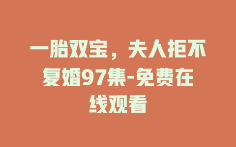 一胎双宝，夫人拒不复婚97集-免费在线观看