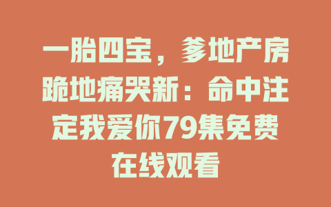 一胎四宝，爹地产房跪地痛哭新：命中注定我爱你79集免费在线观看