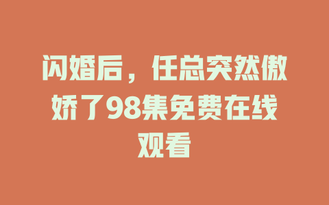 闪婚后，任总突然傲娇了98集免费在线观看