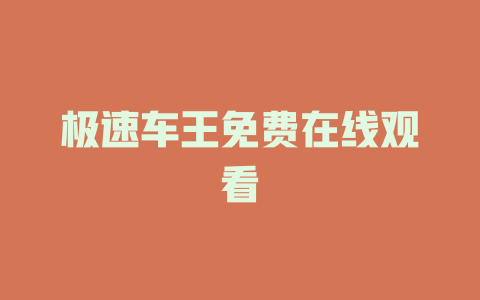 极速车王免费在线观看