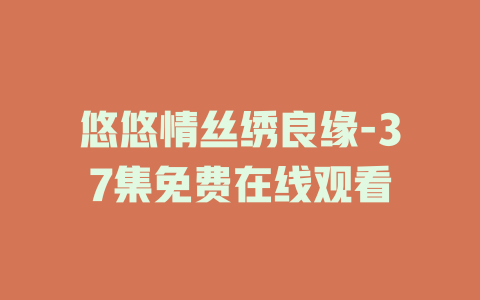 悠悠情丝绣良缘-37集免费在线观看