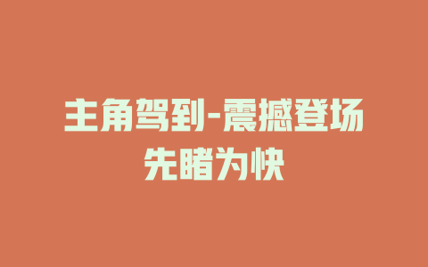 主角驾到-震撼登场先睹为快
