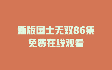 新版国士无双86集免费在线观看