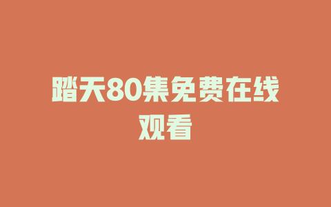 踏天80集免费在线观看