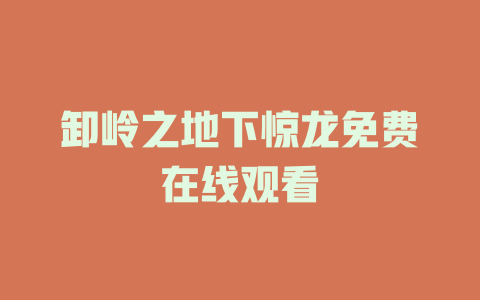 卸岭之地下惊龙免费在线观看