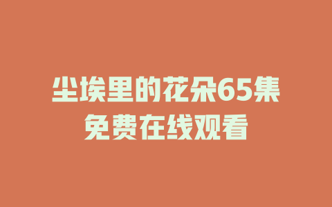 尘埃里的花朵65集免费在线观看