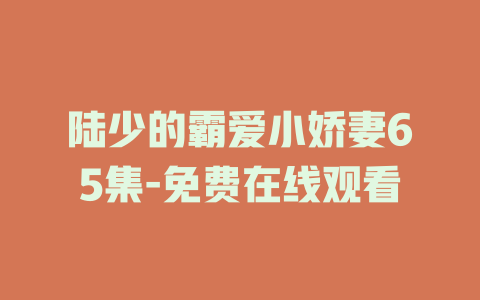 陆少的霸爱小娇妻65集-免费在线观看