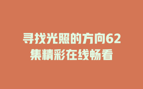 寻找光照的方向62集精彩在线畅看