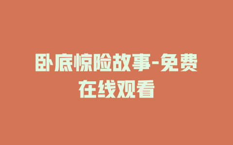 卧底惊险故事-免费在线观看