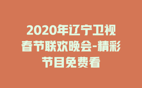 2020年辽宁卫视春节联欢晚会-精彩节目免费看