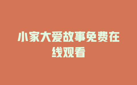 小家大爱故事免费在线观看