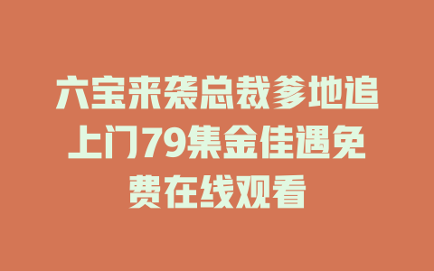 六宝来袭总裁爹地追上门79集金佳遇免费在线观看