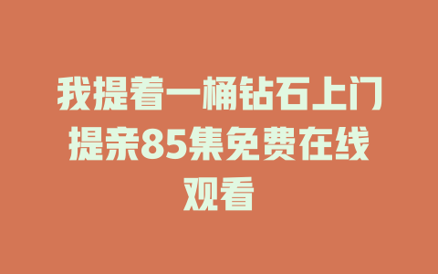我提着一桶钻石上门提亲85集免费在线观看