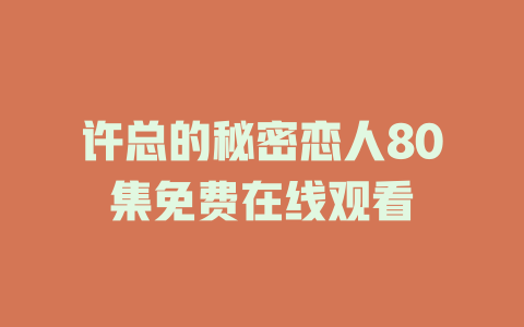 许总的秘密恋人80集免费在线观看