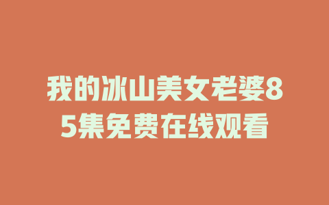 我的冰山美女老婆85集免费在线观看