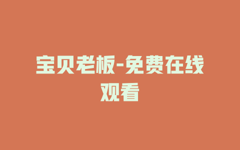 宝贝老板-免费在线观看